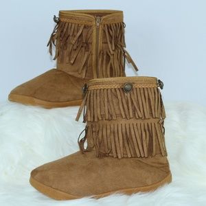Journee Toddler Girls Fringe Boots Size 4
